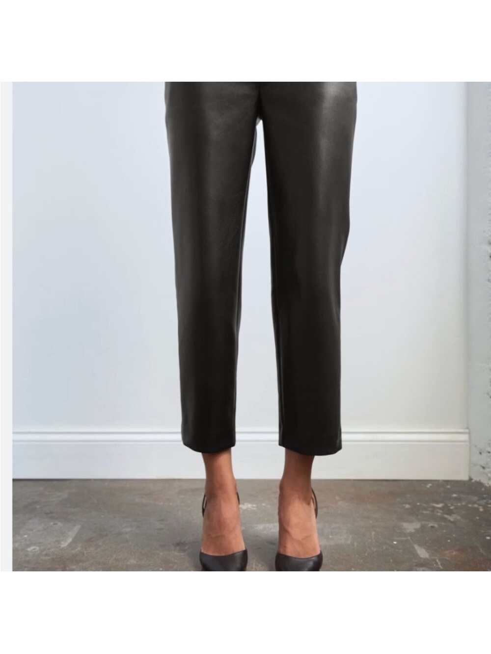 Babaton Aritzia Size 8 Black Command Cropped Vegan Leather Pants - Picture 5 of 6